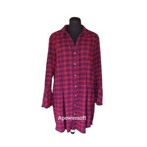 Plaid Flannel Shirt Dress